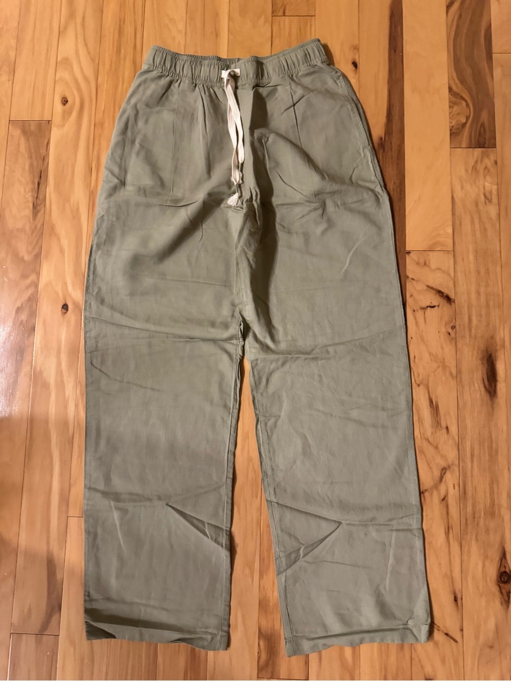 NWOT Uniqlo Drawstring Linen Blend Pants - Light Green - XS